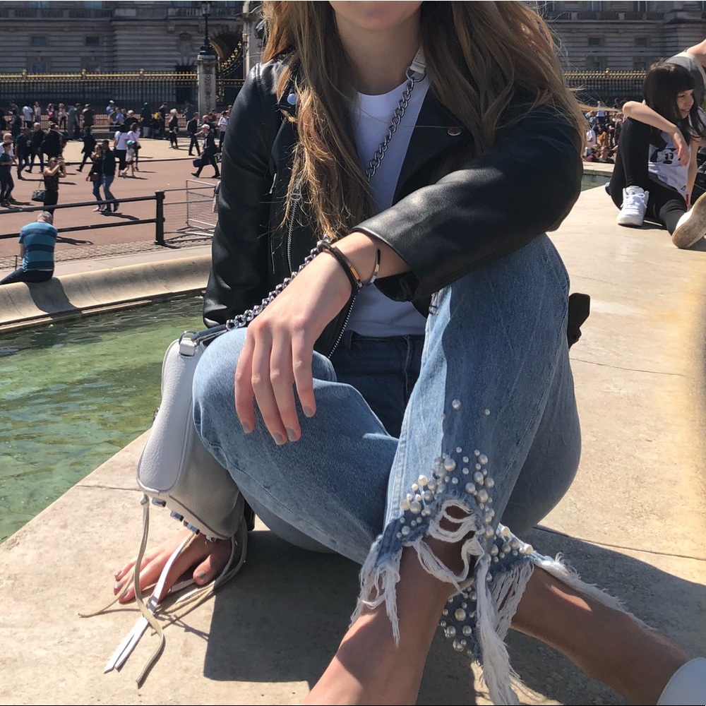 H&M pearl detail jeans